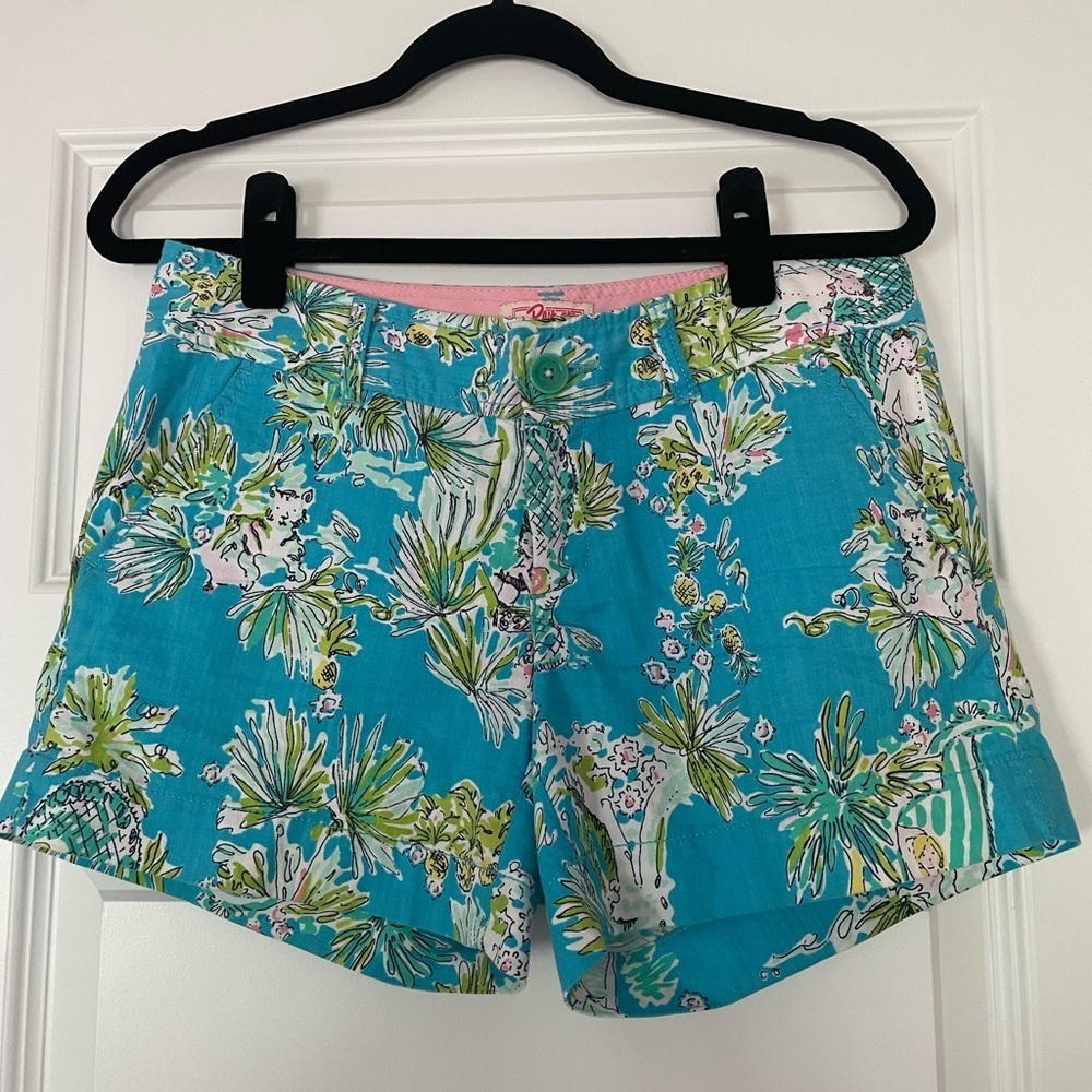 Lilly Pulitzer Vintage Originals Blue Jungle Chinos, Size 2